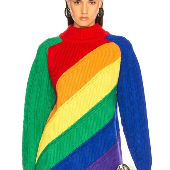 Burberry Sweaters - Burberry Multicolor Cable-Knit Turtleneck Sweater it’s a men’s XS EUC